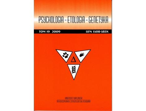 Psychologia-Etologia-Genetyka nr 19/2009