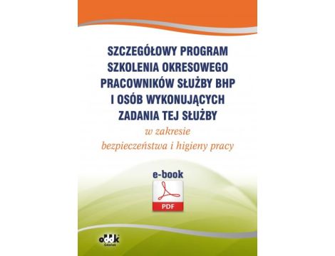 Szczegółowy program szkolenia okresowego pracowników służby bhp i osób wykonujących zadania tej służby w zakresie bezpieczeństwa i higieny pracy (e-book)