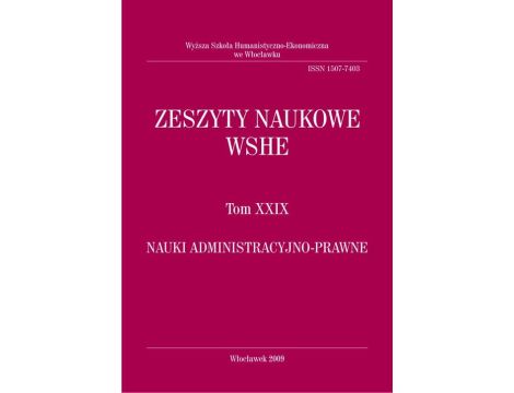Zeszyty Naukowe WSHE, t. XXIX, Nauki Administracyjno-Prawne