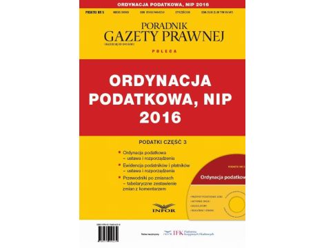 PODATKI 2016/5  Podatki cz.3 Ordynacja podatkowa, NIP 2016