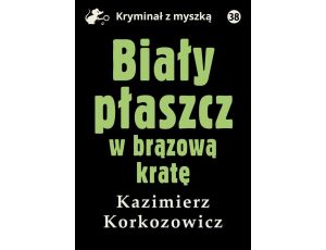 Biały płaszcz w brązową kratę