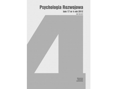 Psychologia Rozwojowa, tom 17 nr 4 rok 2012