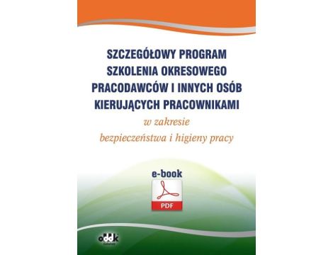 Szczegółowy program szkolenia okresowego pracodawców i innych osób kierujących pracownikami w zakresie bezpieczeństwa i higieny pracy (e-book) eBHP0006