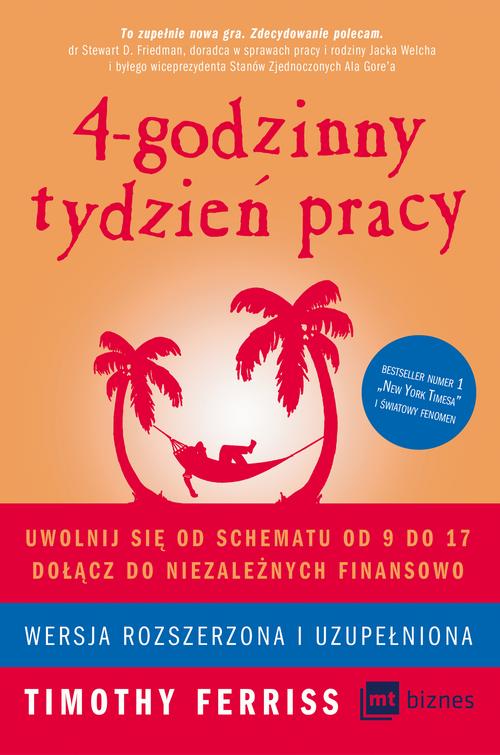 Tytuł: 4-godzinny tydzień pracy
Autor: Timothy Ferriss
Wydawnictwo: MT Biznes
Formaty: MOBI, EPUB, PDF