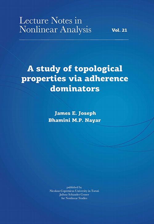 Tytuł: A study of topological properties via adherence dominators
Autor: James E. Joseph, Bhamini M. P. Nayar
Wydawnictwo: Wydawnictwo Naukowe UMK
Formaty: PDF