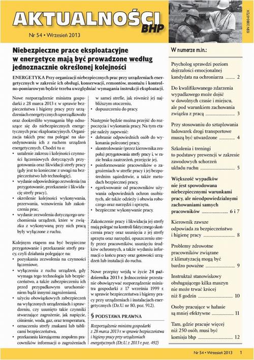 Tytuł: Aktualności bhp wrzesień 2013 nr 54
Autor:
Wydawnictwo: Oficyna Prawa Polskiego
Formaty: PDF