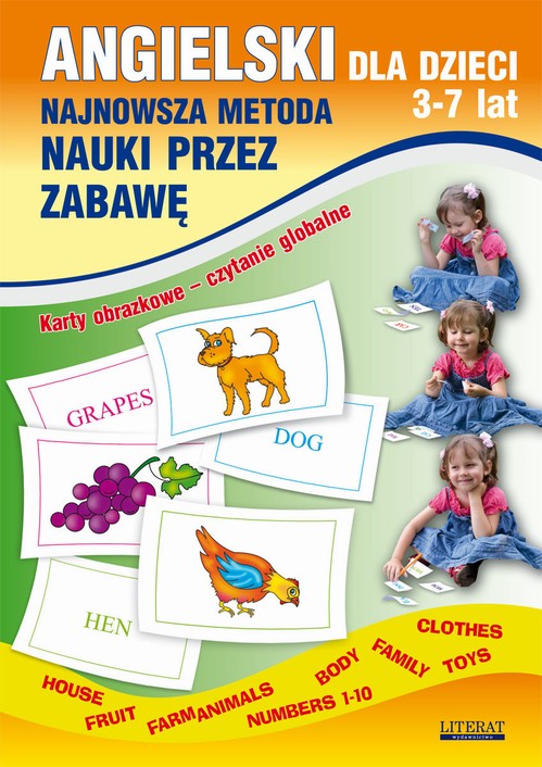 Tytuł: Angielski dla dzieci 3-7 lat. Najnowsza metoda nauki przez zabawę. Karty obrazkowe – czytanie globalne
Autor: Katarzyna Piechocka-Empel
Wydawnictwo: Literat
Formaty: PDF