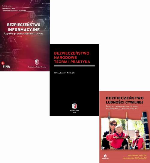 Tytuł: BEZPIECZEŃSTWO: NARODOWE, INFORMACYJNE I POWSZECHNE Pakiet 3 książki
Autor: Waldemar Kitler, Joanna Taczkowska-Olszewska, Aleksandra Skrabacz
Wydawnictwo: Towarzystwo Wiedzy Obronnej
Formaty: PDF