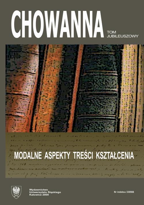 Tytuł: Chowanna 2009, R. 52 (65), Tom jubileuszowy: Modalne aspekty treści kształcenia
Autor:
Wydawnictwo: Wydawnictwo Uniwersytetu Śląskiego
Formaty: PDF