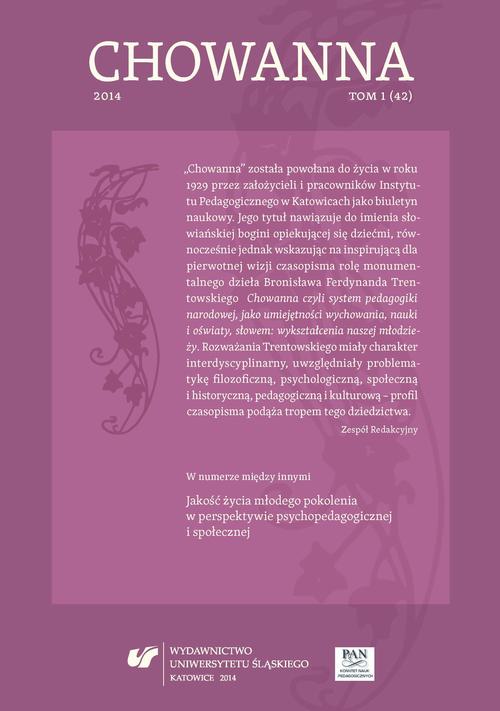 Tytuł: Chowanna 2014. T. 1 (42): Jakość życia młodego pokolenia w perspektywie psychopedagogicznej i społecznej
Autor:
Wydawnictwo: Wydawnictwo Uniwersytetu Śląskiego
Formaty: PDF