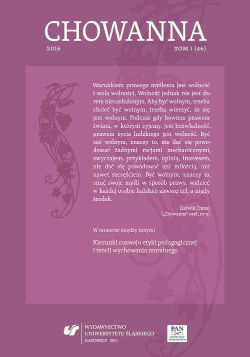 Tytuł: Chowanna 2016. T. 1 (46): Kierunki rozwoju etyki pedagogicznej i teorii wychowania moralnego
Autor:
Wydawnictwo: Wydawnictwo Uniwersytetu Śląskiego
Formaty: PDF