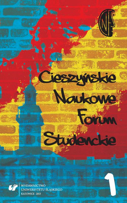Tytuł: Cieszyńskie Naukowe Forum Studenckie. T. 1: Między teorią a praktyką
Autor: 
Wydawnictwo: Wydawnictwo Uniwersytetu Śląskiego
Formaty: PDF