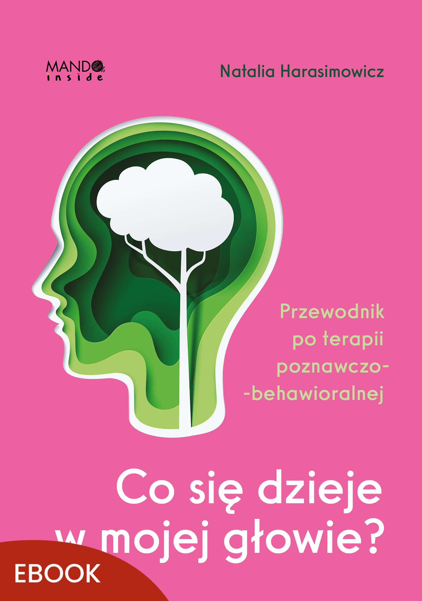 Tytuł: Co się dzieje w mojej głowie?. Przewodnik po terapii poznawczo-behawioralnej
Autor: Natalia Harasimowicz
Wydawnictwo: Mando Inside
Formaty: EPUB, MOBI