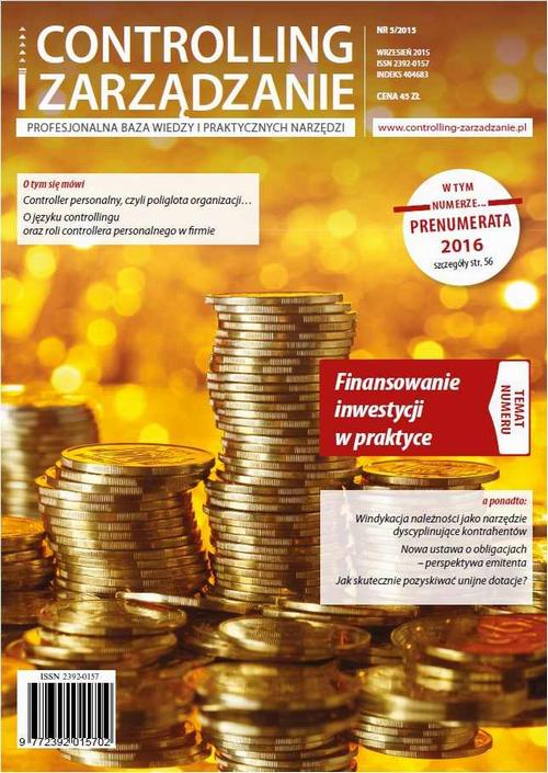 Tytuł: Controlling i Zarządzanie (nr 5/2015)
Autor: Praca zbiorowa
Wydawnictwo: Marina
Formaty: PDF