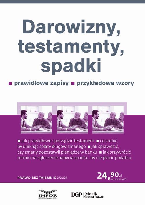 Darowizny, testamenty, spadki. Prawo bez tajemnic 2/2026 — okładka e-booka