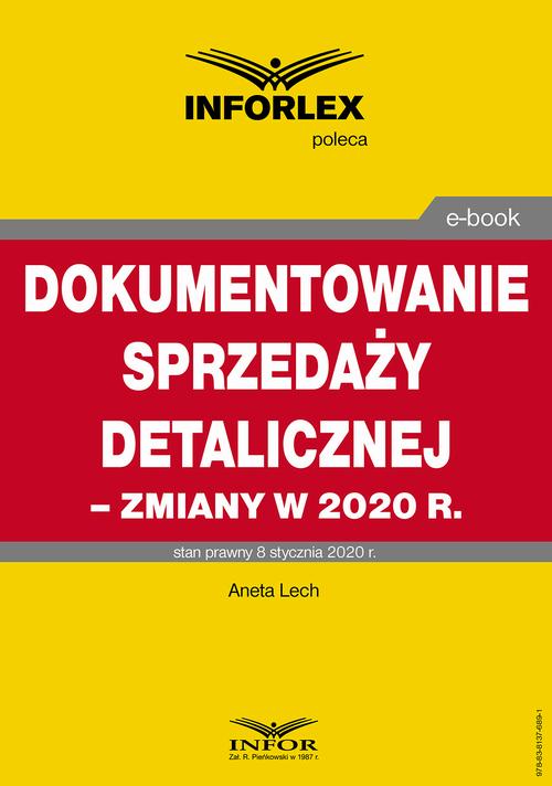 Dokumentowanie sprzedaży detalicznej – zmiany w 2020 r. — okładka e-booka