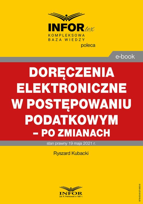 Doręczenia elektroniczne w postępowaniu podatkowym - po zmianach — okładka e-booka