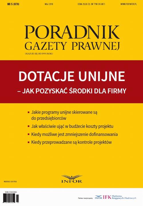 Dotacje unijne – jak pozyskać środki dla firmy — okładka e-booka