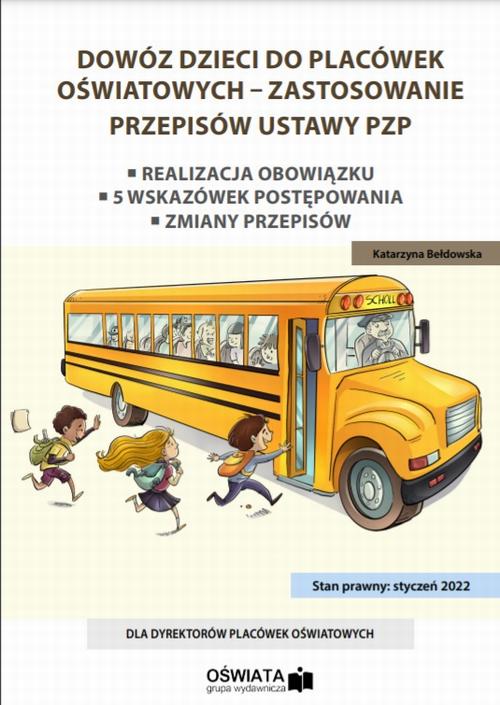 Dowóz dzieci do placówek oświatowych - zastosowanie przepisów ustawy PZP — okładka e-booka