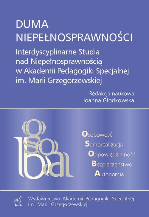 Tytuł: DUMA NIEPEŁNOSPRAWNOŚCI Interdyscyplinarne Studia nad Niepełnosprawnością w Akademii Pedagogiki Specjalnej im. Marii Grzegorzewskiej
Autor: 
Wydawnictwo: Akademia Pedagogiki Specjalnej
Formaty: PDF