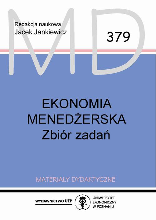 Ekonomia menedżerska. Zbiór zadań — okładka e-booka