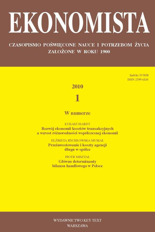 Tytuł: Ekonomista 2010 nr 1
Autor: Praca zbiorowa
Wydawnictwo: Key Text
Formaty: PDF