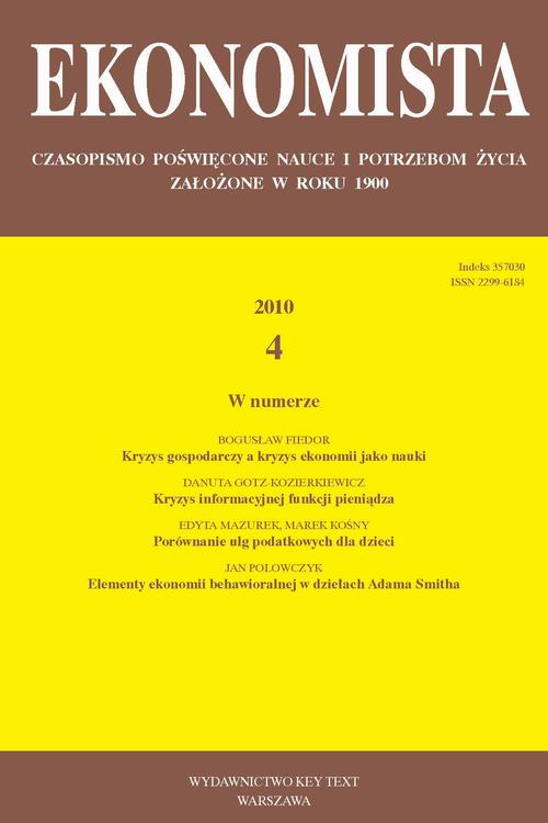Tytuł: Ekonomista 2010 nr 4
Autor: Praca zbiorowa
Wydawnictwo: Key Text
Formaty: PDF