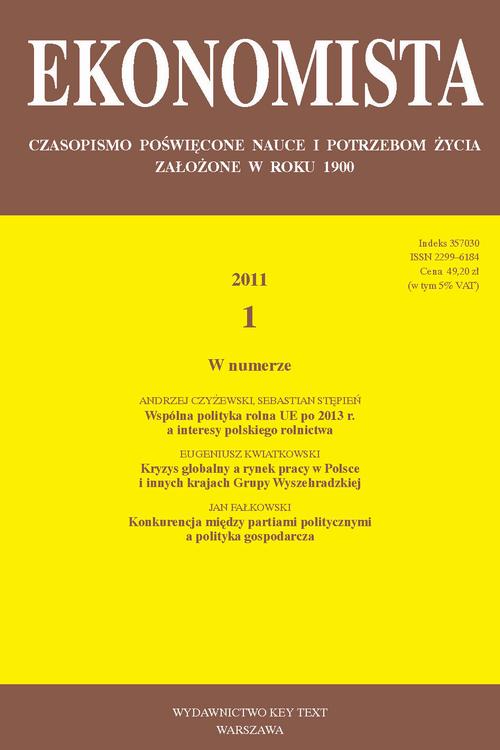 Tytuł: Ekonomista 2011 nr 1
Autor: Praca zbiorowa
Wydawnictwo: Key Text
Formaty: PDF