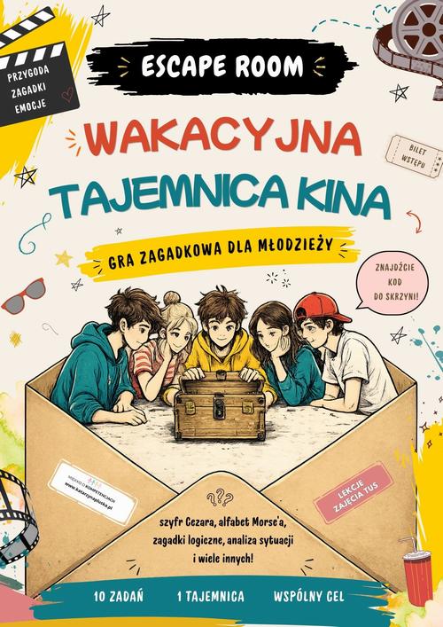 Tytuł: Escape room. Wakacyjna tajemnica kina! Gra zagadkowa dla młodzieży
Autor: Katarzyna Skoczylas-Płuska
Wydawnictwo: Katarzyna Skoczylas-Płuska
Formaty: PDF