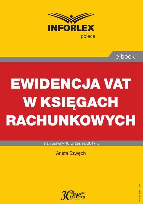 Ewidencja VAT w księgach rachunkowych — okładka e-booka