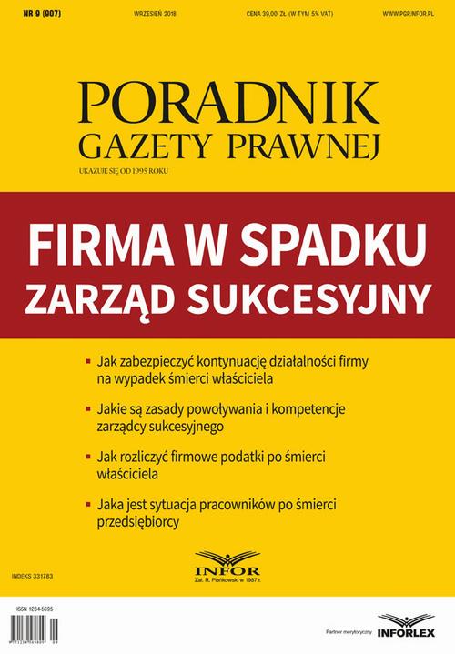 Firma w spadku - zarząd sukcesyjny — okładka e-booka