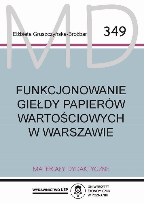 Funkcjonowanie Giełdy Papierów Wartościowych w Warszawie — okładka e-booka