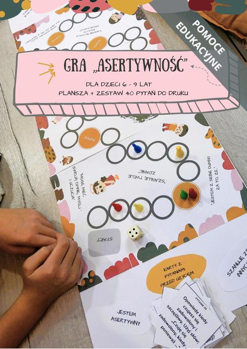 Tytuł: Gra planszowa "Asertywność" dla dzieci 6-9 lat (do druku). Pomoc edukacyjna
Autor: Katarzyna Płuska
Wydawnictwo: Katarzyna Skoczylas-Płuska
Formaty: PDF