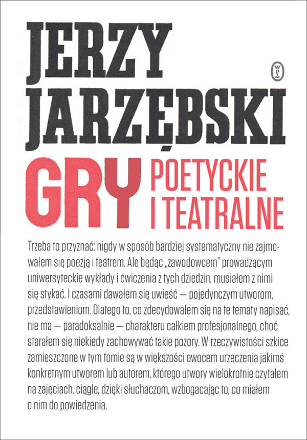 Gry poetyckie i teatralne — okładka