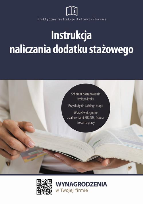 Instrukcja naliczania dodatku stażowego — okładka e-booka