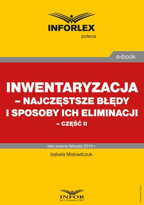 Inwentaryzacja – najczęstsze błędy i sposoby ich eliminacji – część II — okładka e-booka