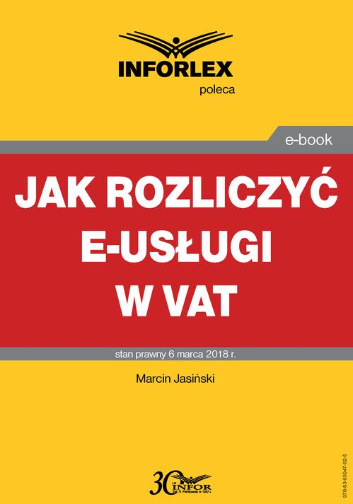 Jak rozliczyć e-usługi w VAT — okładka e-booka