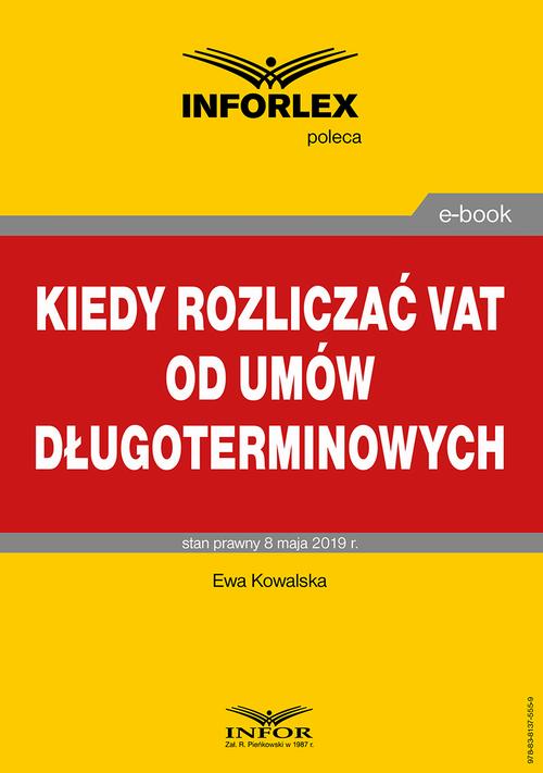 Kiedy rozliczać VAT od umów długoterminowych — okładka e-booka