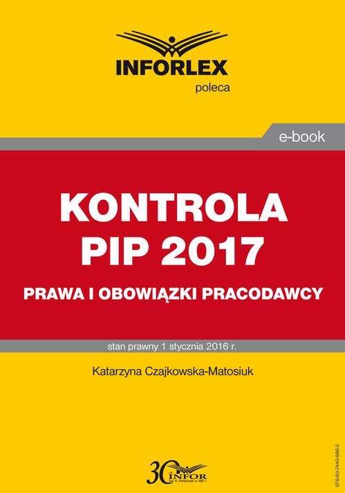 KONTROLA PIP 2017 prawa i obowiązki — okładka e-booka