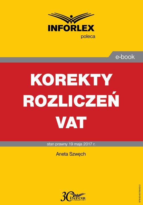 Korekty rozliczeń VAT — okładka e-booka
