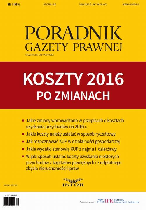 Koszty 2016 po zmianach — okładka e-booka