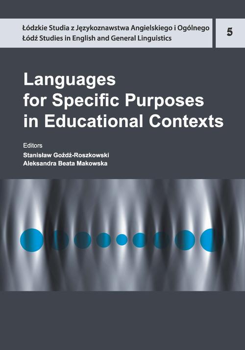 Languages for Specific Purposes in Educational Contexts — okładka e-booka