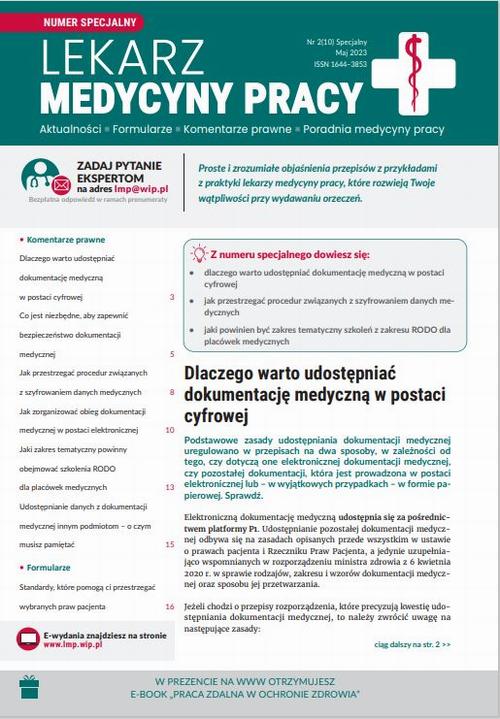 Tytuł: LEKARZ MEDYCYNY PRACY 2/2023
Autor: Praca zbiorowa
Wydawnictwo: Wiedza i Praktyka
Formaty: PDF, EPUB, MOBI