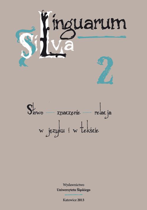 Linguarum Silva. T. 2: Słowo - znaczenie - relacja w języku i w tekście — okładka wydania