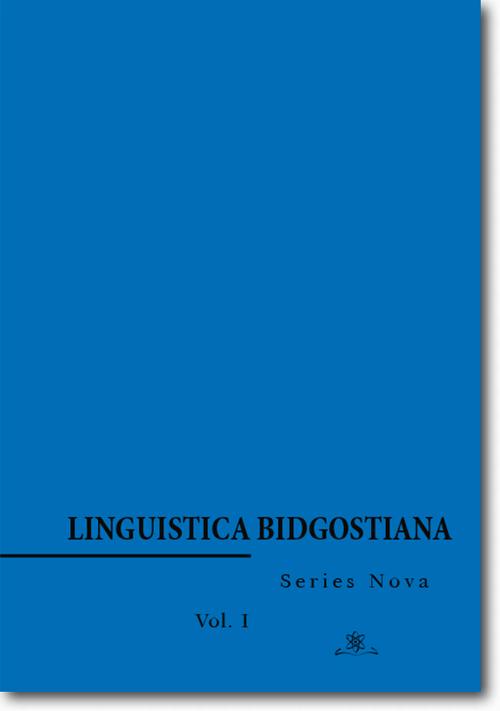 Tytuł: Linguistica Bidgostiana. Series nova. Vol. 1
Autor: 
Wydawnictwo: BEL Studio
Formaty: PDF