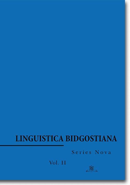 Tytuł: Linguistica Bidgostiana. Series nova. Vol. 2
Autor: 
Wydawnictwo: BEL Studio
Formaty: PDF