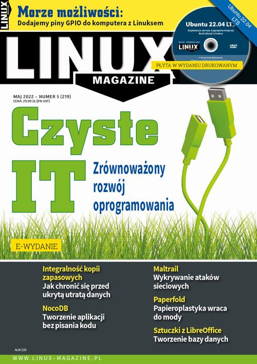 Tytuł: Linux Magazine (czerwiec 2022)
Autor: Praca zbiorowa
Wydawnictwo: Wiedza i Praktyka
Formaty: PDF, MOBI, EPUB
