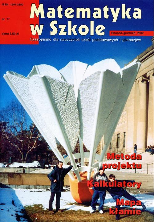 Tytuł: Matematyka w Szkole. Czasopismo dla nauczycieli szkół podstawowych i gimnazjów. Nr 17
Autor: Praca zbiorowa
Wydawnictwo: Gdańskie Wydawnictwo Oświatowe
Formaty: PDF