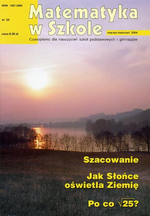 Tytuł: Matematyka w Szkole. Czasopismo dla nauczycieli szkół podstawowych i gimnazjów. Nr 24
Autor: Praca zbiorowa
Wydawnictwo: Gdańskie Wydawnictwo Oświatowe
Formaty: PDF