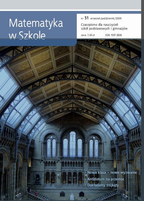 Tytuł: Matematyka w Szkole. Czasopismo dla nauczycieli szkół podstawowych i gimnazjów. Nr 51
Autor: Praca zbiorowa
Wydawnictwo: Gdańskie Wydawnictwo Oświatowe
Formaty: PDF